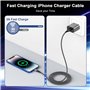 Câble iPhone 1M 2Pack [Certifiés Apple MFi], Câble Chargeur iPhone Câble Lightning USB Nylon Cordon iPhone Fil Chargeur iPhone C