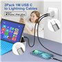 Câble USB C vers Lightning 1M Lot de 2[A-pple Certifié MFi], Câble iPhone USB C Cable Lightning Cordon iPhone Câble Chargeur iPh