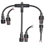 YETOR Connecteur étanche à 2 broches, connecteur tee à 2 broches ip68 à 2 broches avec 16 AWG 1 mâle 2 femelles, câble d'extensi