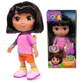 Dora - Poupée Chante Et Explore - Figurine Interactive 30 Cm - 1 Figurine 7 Accessoires 2 Chansons & 10 Sons - Bilingue Français