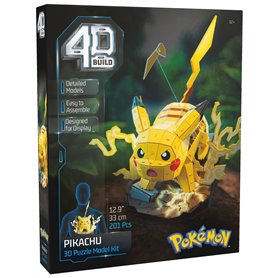 4D Build - Puzzle 3D Pokémon - Maquette Pikachu Pokémon 201 Pièces - Pikachu Inspiré Du Dessin Animé - Puzzle Adulte - Jeu De Co
