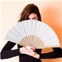 2 Pièces Éventail en Bois Éventails Pliables à Main en Tissu Ventilateurs de Poche Éventail d’Artisanat Cadeau d’Éventail avec C