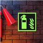 6 Pièces Panneau Extincteur 15 x 15 cm Plaque Extincteur d'Incendie PVC Autocollant Luminescence Autocollant Extincteur Indicati