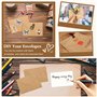Enveloppes en Papier Kraft, 100 Pièces Mini Enveloppes et 100 Cartes Vierges Petites Enveloppes Pliantes, Vintage Enveloppes Dec