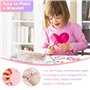 VGECEE Kit Perles pour Bracelet Multi-Forme, Kit Fabrication Bijoux en Acrylique Perles pour Bracelet Enfant Pastel 32 Grilles, 