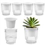 VGECEE Lot de 4 Pots de Fleurs en Plastique