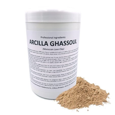 Snadi - Argile Ghassoul | 1 kg | Poudre de Pierre de Lave du Maroc | Pour le Soin de la Peau et des Cheveux | Exfoliante et Adou