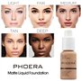 PHOERA Fond de Teint Couvrant Et Face Primer Liquide Couverture Complète Foundation Correcteur,Pinceaux Fond de Teint Et Pinceau