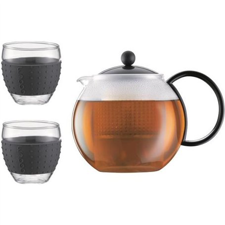 Théiere a piston - BODUM - CHAMBORD SET - 1.0 l avec couvercle