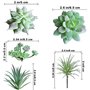 Dzxin Succulentes Artificielles, 11 Pièces Mini Plante Artificielle Plante Artificielle Exterieur pour Maison Décoration