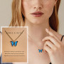wojonifuiliy Chaîne bohème papillon pour femme - Collier pour femme - Charme vintage - Chaîne animal - Pendentif clavicule - Col