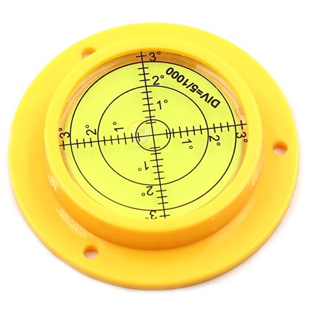 Chiloskit Bullseye Niveau à bulle circulaire rond haute précision 90 mm avec trous de montage pour camping-car
