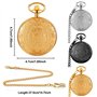 BYZESTY Lot de 3 montres de poche vintage avec chaîne - Montre de poche à quartz rétro avec chaîne - Montre de poche rétro avec 