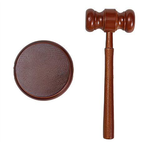 Nizirioo Marteau de juge en bois avec bloc sonore - Marteau aux enchères fabriqué à la main pour avocats