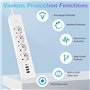 TNOMSNO Multiprise Electrique, Multiprise USB 4 Prises avec 4 Ports USB Multiprise avec Interrupteur (16A/4000W), Prise Multiple