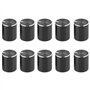 CENPEK Sourcingmap Lot de 10 boutons de potentiomètre en métal noir 6 mm Diamètre 10 mm Hauteur 15 mm