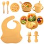 Set de vaisselle pour bébé en silicone antidérapant avec ventouse