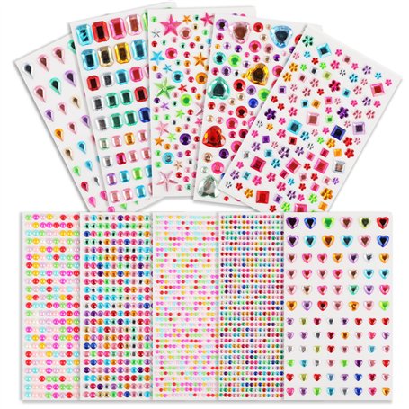 3500 pierres strass autocollantes colorées – strass à coller et autocollants pailletés en formes variées