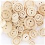 Pinowu 150pcs boutons ronds en bois faits à la main avec amour pour décoration artisanale 2 trous 15-20-25mm