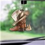 Pendentif marron pour rétroviseur de voiture, bottes de cowboy et chapeaux personnalisés en acrylique plat à suspendre pour voit