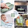 Lookka Lot de 2pièces Assiette Ventouse Pour Bébé,Enfant Sans glissement, Ensemble d'Alimentation pour Bébés en Silicone sans BP