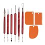 CVDYWDJIE 6 Outils De Sculpture avec Manche en Bois Et 3 Grattoirs De Sculpture en Argile