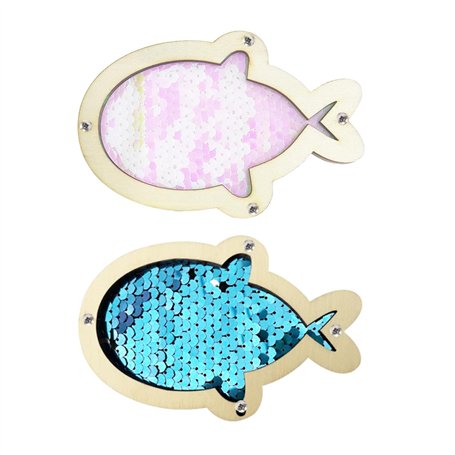 UDNFHL 2 Morceaux De Copeaux De Bois en Forme De Poisson