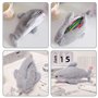 1 Pièce Trousse À Crayons Requin Gris, Jolie Trousse À Crayons Requin Avec Fermeture Éclair, Sac De Papeterie En Peluche, Grand