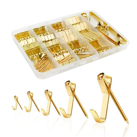 Lot de 136 crochets dorés pour cadre photo