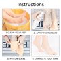 Lot de 2 paires de chaussettes hydratantes en silicone pour le spa pour les pieds pour femme, adaptées à l'humidification et au
