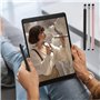 KRYMSON Lot de 3 stylets à double tête pour écran tactile en caoutchouc, stylet capacitif en métal pour tablette et smartphone, 