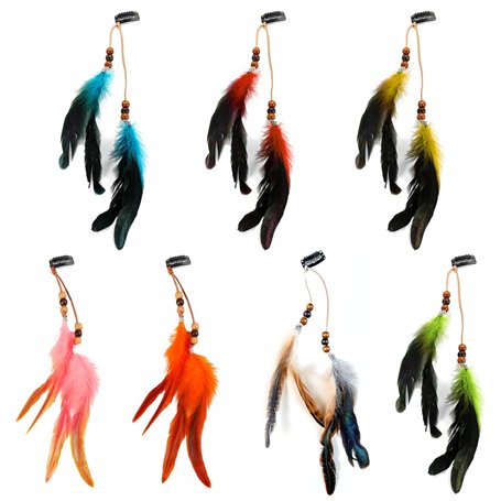 7 Morceaux D'Accessoires De Cheveux En Plumes