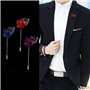 Revers Fleur Pin,6 Pack Boutonnière Revers pour Homme Boutonnière Fleur en Satin Épinglette Fleur Broches pour Hommes Costume Ma