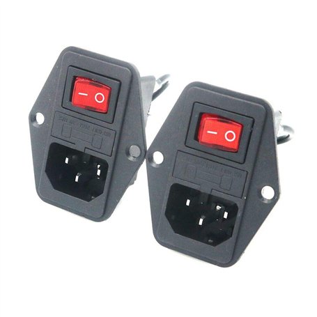 DollaTek 2 pièces imprimante 3D accessoires de bricolage interrupteur d'alimentation en forme de bateau 2/3 pied avec prise fusi