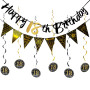 YUBBYSTU bannière Happy 18th Birthday - Banderole triangulaire pour décorations de fête d'anniversaire ＋18 ans anniversaire set
