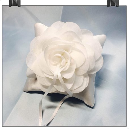 Coussin Alliance Bague Mariage Oreiller - 10 * 10cm Fleur Oreiller pour alliances Fiançailles Fête mariage Faveurs Accessoires