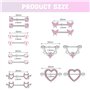 XFSRG Kit Piercings 7 Paires de Piercing Tétons Femme en Acier Chirurgical 14G et Piercing Langue avec Zirconia Rose Papillon Cœ