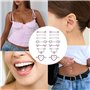 XFSRG Kit Piercings 7 Paires de Piercing Tétons Femme en Acier Chirurgical 14G et Piercing Langue avec Zirconia Rose Papillon Cœ