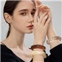 XFSRG Set de Bracelets en Résine 3 Bracelets Géométriques Minimalistes Transparent Marron et Crème Accessoires Mode Femme Légers