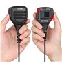 COODIO Micro Haut-Parleur Déporté 2-Pin Supérieur [IP54 Imperméable] Microphone [3,5mm Prise écouteur] pour Kenwood Baofeng UV-5