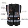Gilet de sécurité réfléchissant haute visibilité avec poches zippées sur le devant - Conforme aux normes ANSI/ISEA
