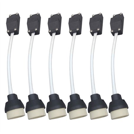 JaneYi (6 Pièces) GU10 Support de Lampe Base en céramique Et Bornier/Pont Avec Câble et Manchon Isolant - Douille D'ampoule Conn