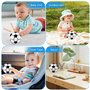 Ballery Jouets D'éveil Bebe 0 3 6 12 Mois, Football Noirs et blancs Jouet de Peluche Hochets Haltère Cadeau pour Bebe Garçon Fil