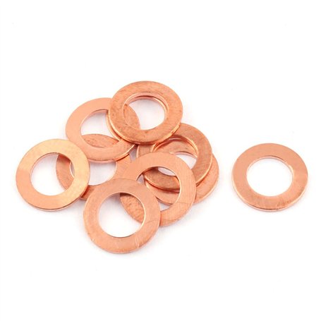 sourcing map 10pcs 8mmx14mmx1mm plat Bague cuivre Rondelle joint étanchéité attache