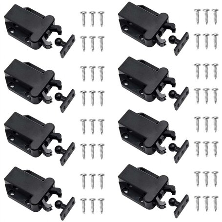 LanYing 8 Pièces Loquets à Libération Tactile Loqueteau Pousse Lache Loquets de Porte Non Magnétiques pour Placard Meubles Porte