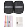 LIHAO Lot Mélangé de 22pcs Crochets Aiguilles à Tricoter Multicolores en Aluminium & Acier dans une pochette violette