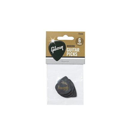 Gibson Lot de 6 médiators modernes pour guitare 73 mm
