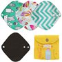 ZCOINS Lot de 4 protège-slips réutilisables pour femme serviette hygiénique lavable Petit format 18 cm