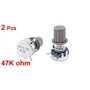 sourcing map 2 pièces WH5-1A 47K ohm Arbre Rond Carbone Linéaire Potentiomètre w Bouton sur