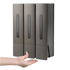 Lot de 3 Distributeurs de Savon Mural pour Douche, sans Perçage,Distribution Uniforme de Liquide, pour Salle de Bain Gel Douche, Lot de 3 Distributeurs de Savon Mural pour Douche